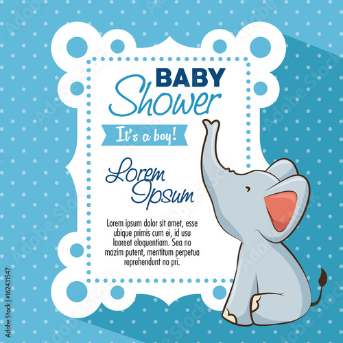 Fototapeta Naklejka Na Ścianę i Meble -  baby shower boy invitation card vector illustration graphic design