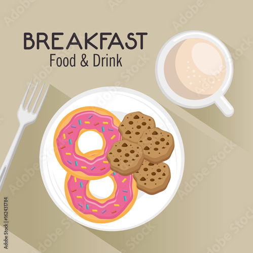 breakfast concept with food and drinks vector illustration graphic design