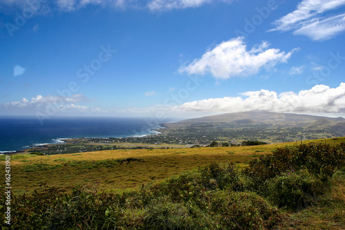 View towards Hanga Roa, the capital of Easter Island photo