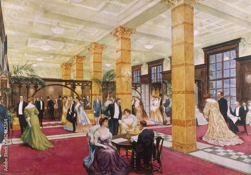 The Savoy Lobby - London. Date: 1905