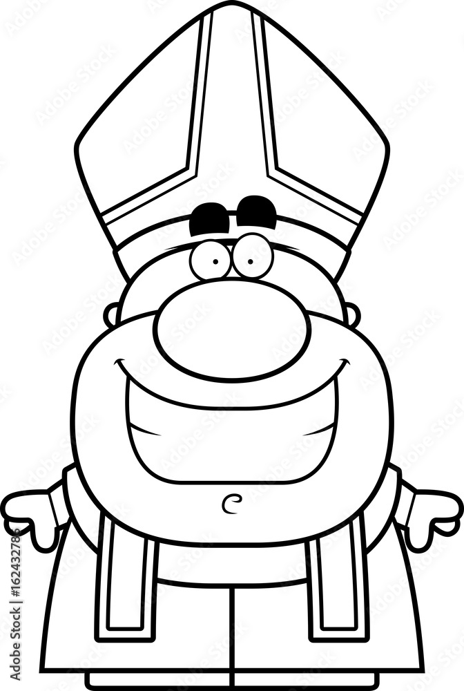Cartoon Pope Smiling Cartoon Pope Smiling