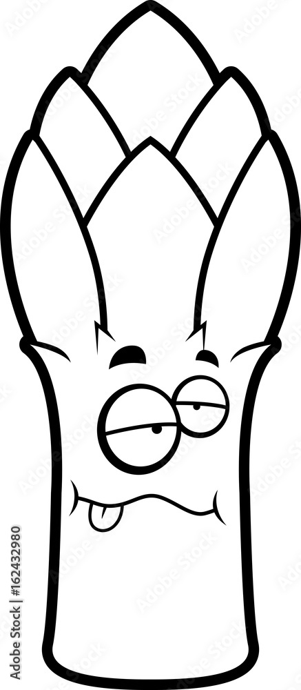 Cartoon Sick Asparagus Cartoon Sick Asparagus