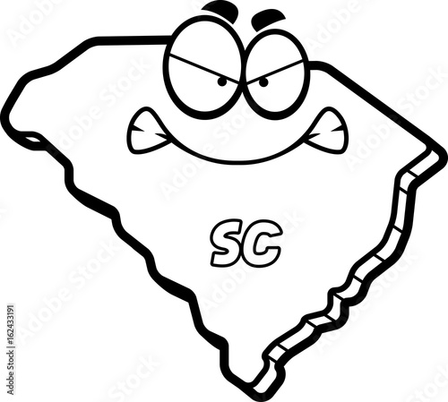 Cartoon Angry South Carolina