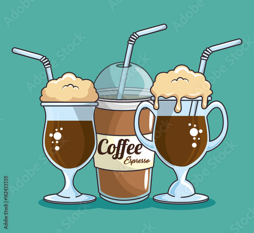 frappe and cold drink coffee vector illustration graphic design
