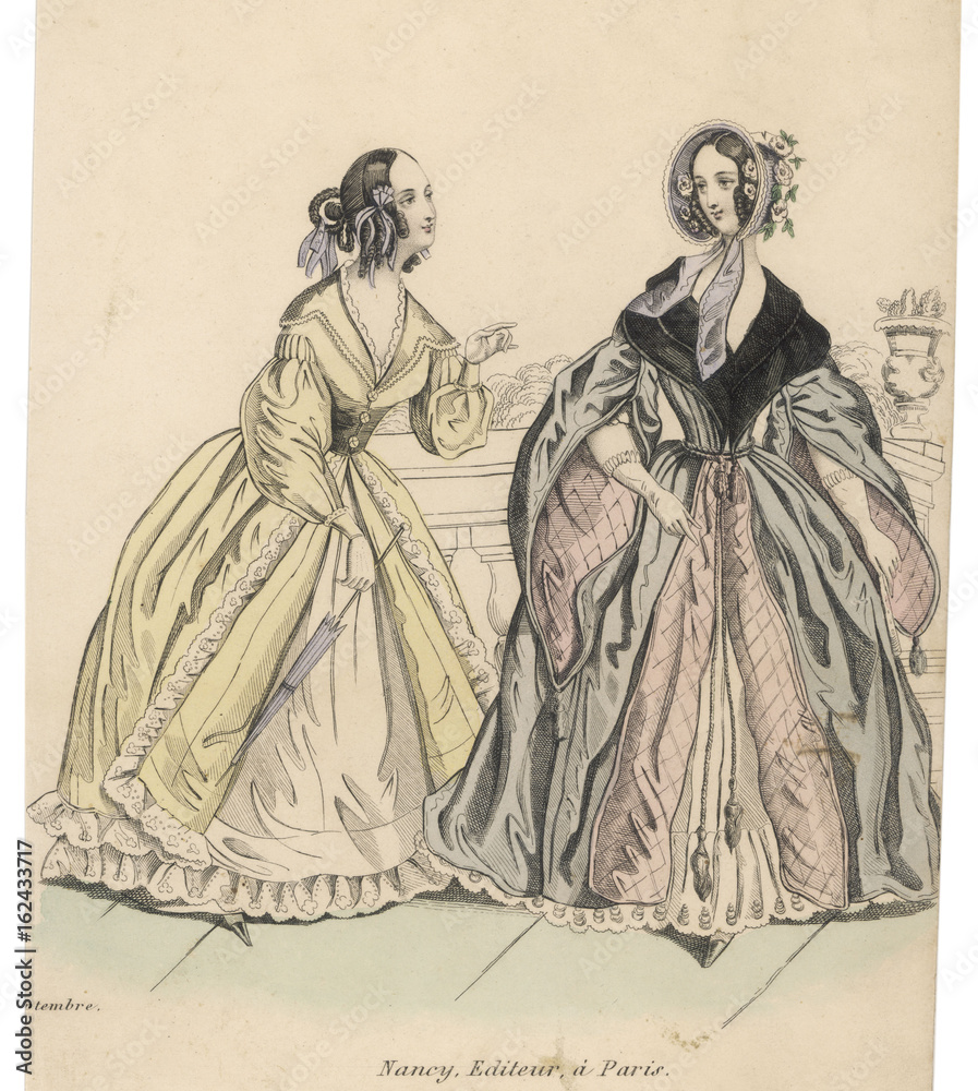 Paris Fashions - 1840. Date: 1840