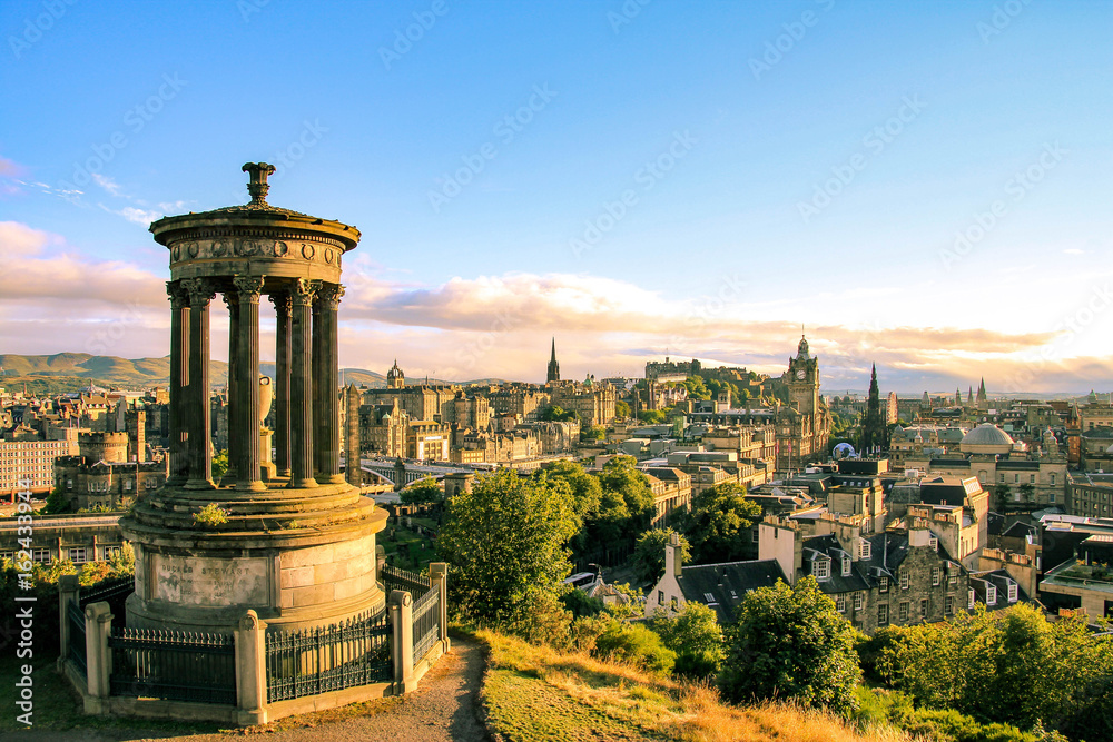 Edinburgh skyline seen from Calton Hill, Scotland - obrazy, fototapety, plakaty 