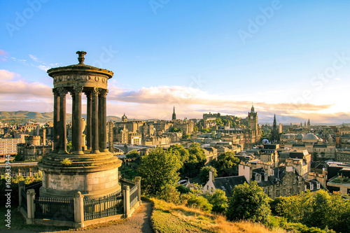 Edinburgh skyline seen from Calton Hill, Scotland photo