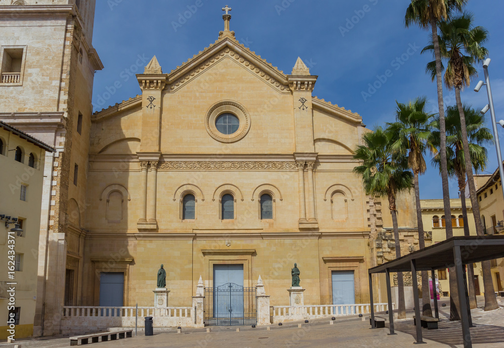 Facade of the Basilica de Santa Maria in historic Xativa