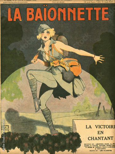 Принти на полотні Front cover  La Baionnette  WW1. Date: 1918