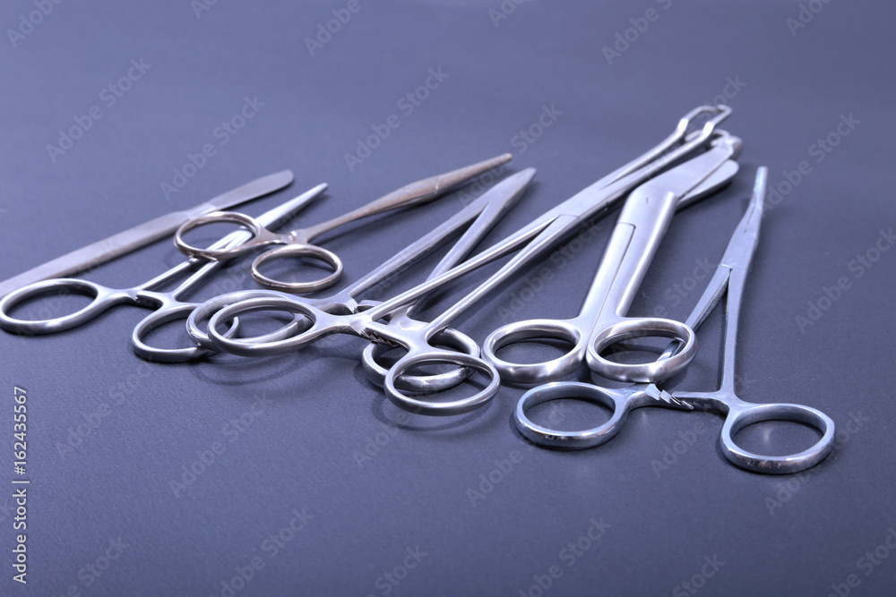 Medical and surgery instruments isolated on white background Medical and surgery instruments isolated on white background