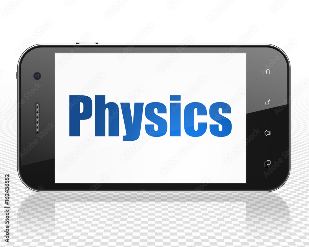 Learning concept: Smartphone with Physics on display Learning concept: Smartphone with Physics on display