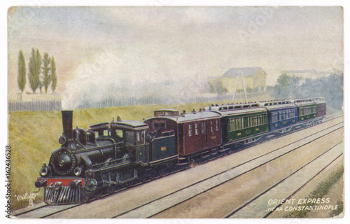 Wallpaper Mural Orient Express Postcard. Date: 1907