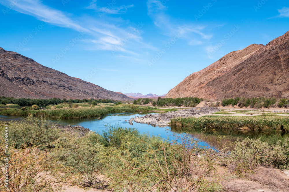 Orange river on the border between Namibia and South Africa
