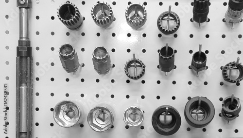 Cuadro en lienzo Many tools in the mechanical workshop