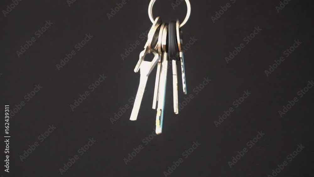 Key to a new home! black background.slow motion.
