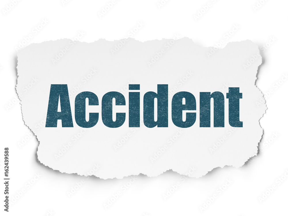 Insurance concept: Accident on Torn Paper background