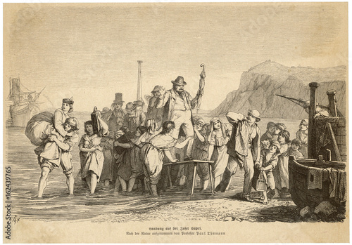 Tourists at Capri. Date: 1867