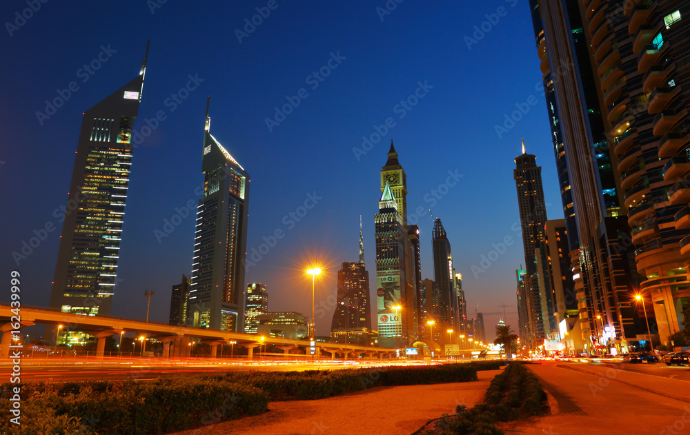 General view of Dubai at night