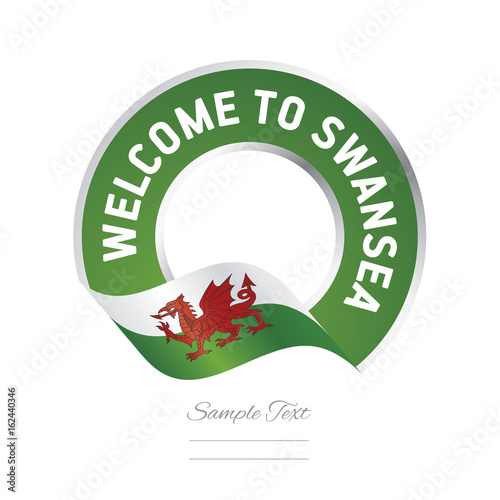Welcome to Swansea Wales flag logo icon