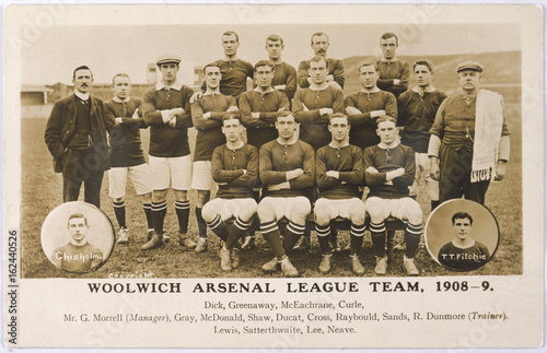 Woolwich Arsenal Team. Date: 1908-9