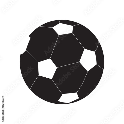 Isolated silhouette of a soccer ball  Vector illustration