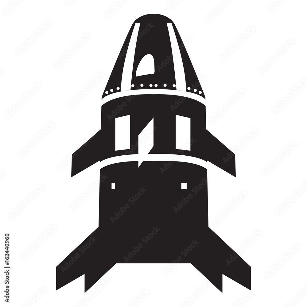 Isolated silhouette of a spaceship toy, Vector illustration