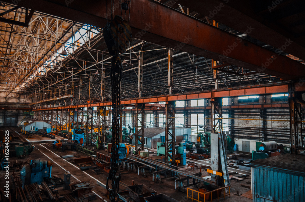 Fototapeta premium Metallurgical plant. Texture of metal. Metal industry. Background