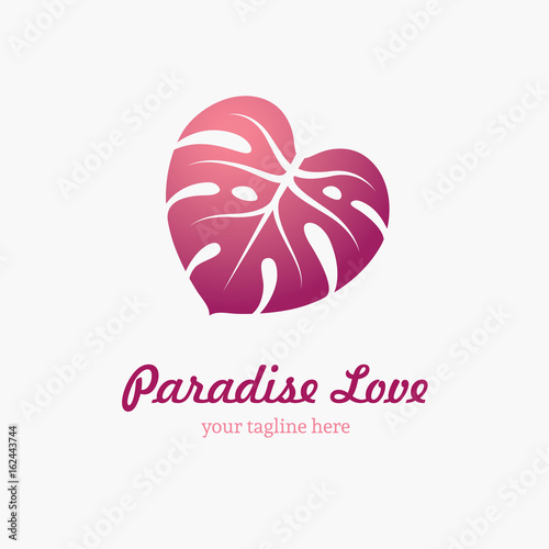 Monstera leaf in a shape of heart.