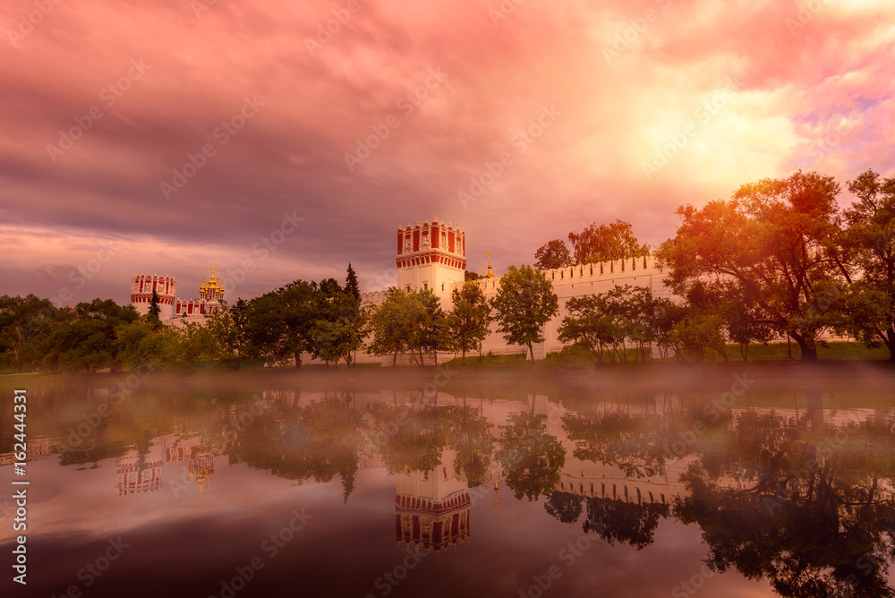 Mystycal Novodevichy Convent, Moscow, Russia. UNESCO world heritage site.