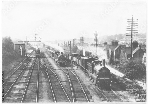 Railway trains at Redhill. Date: 1909 photo