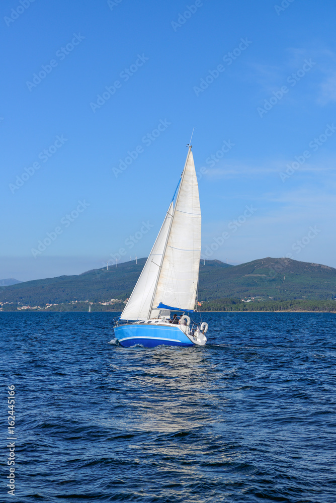 view of sailing yacht in the sea