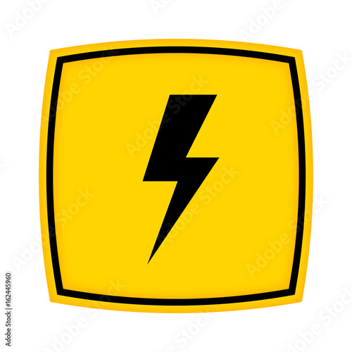 gelbes Schild - Icon - Blitz