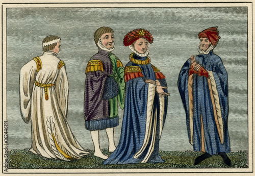 Four English Nobles 14th century. Date: 14th century