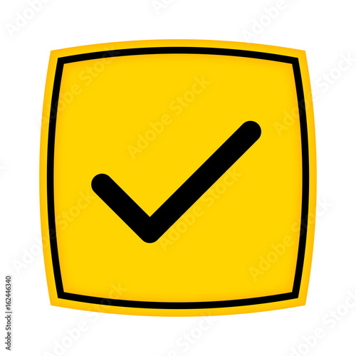 gelbes Schild - Icon - Haken