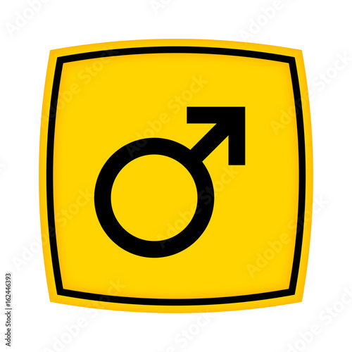gelbes Schild - Icon - Männlich