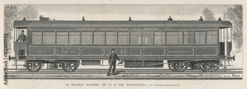 Fotografía Orient Express dining car. Date: 1884