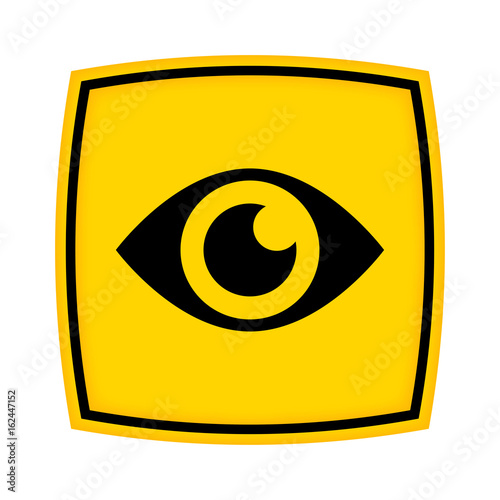 gelbes Schild - Icon - Auge