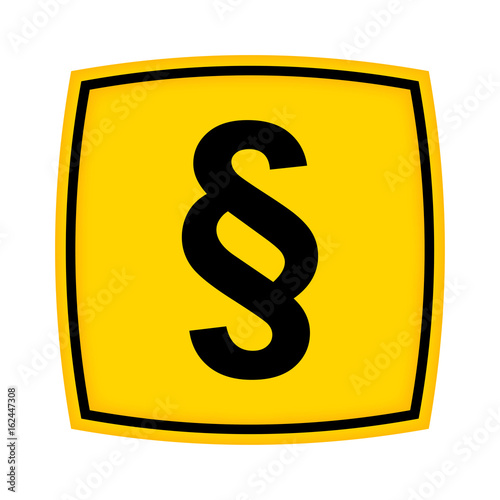 gelbes Schild - Icon - Paragraph Justiz