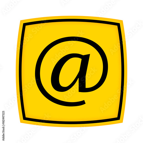 gelbes Schild - Icon - at Kontakt
