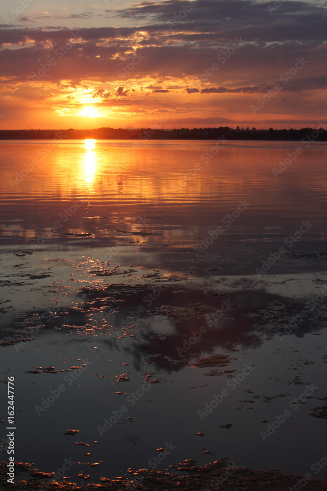 Beautiful sunset over the lake Techirghiol Beautiful sunset over the lake Techirghiol