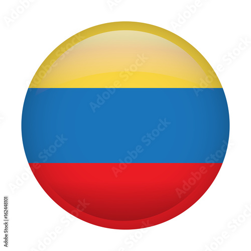 Isolated flag of Colombia on a button, Vector illustration