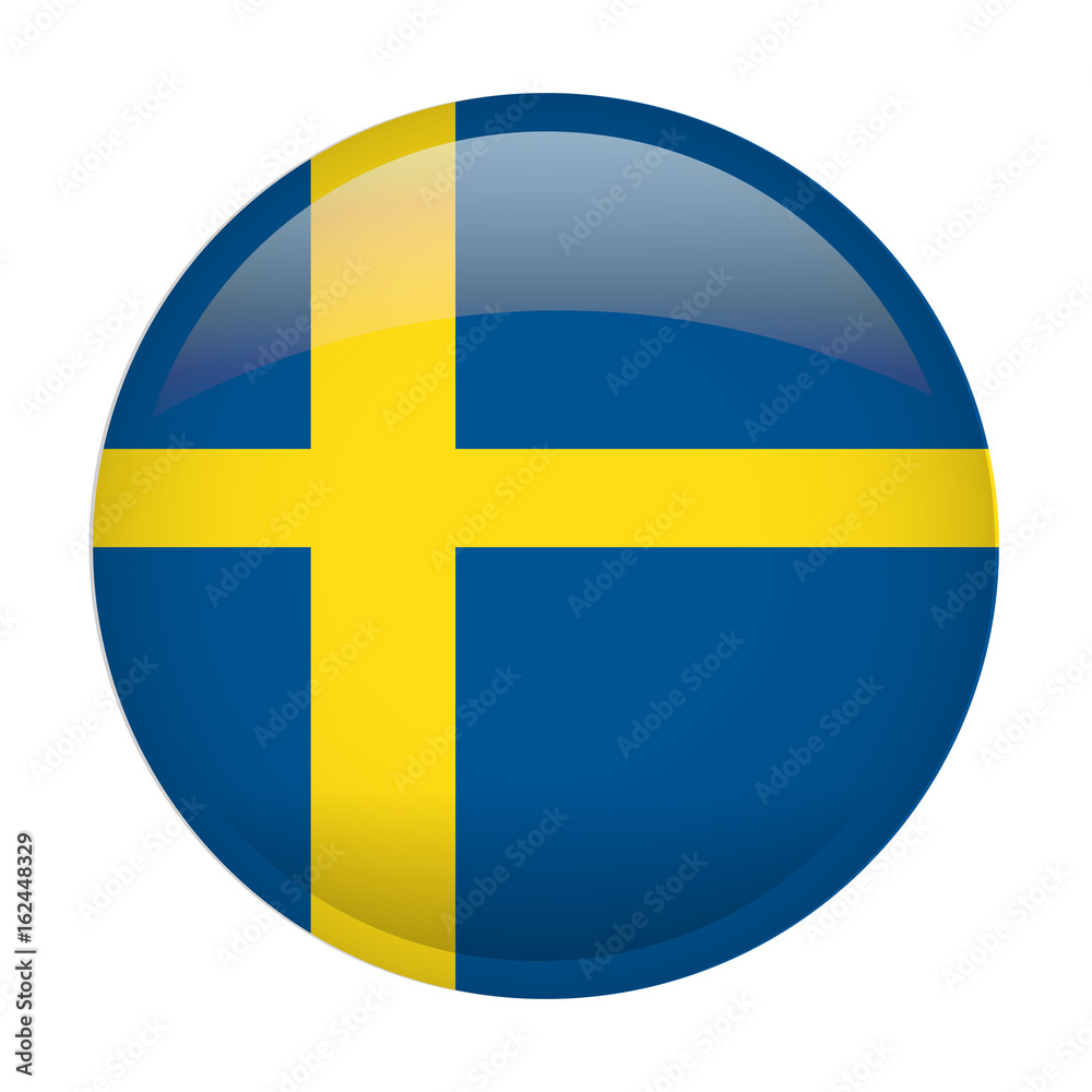 Isolated flag of Sweden on a white background, Vector illustration Isolated flag of Sweden on a white background, Vector illustration