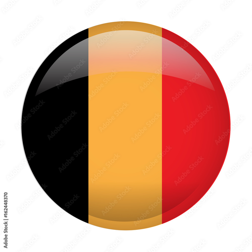Isolated flag of Belgium on a button, Vector illustration