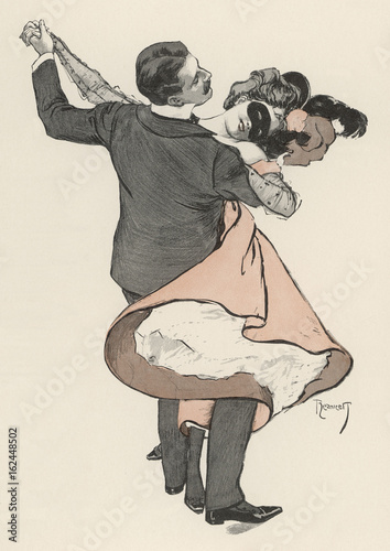 Photo German Waltz Couple. Date: 1908