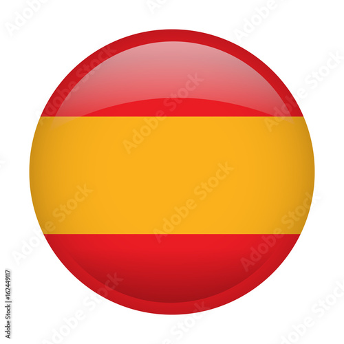Free Download Isolated flag of Spain on a button, Vector illustration - GFXLoad