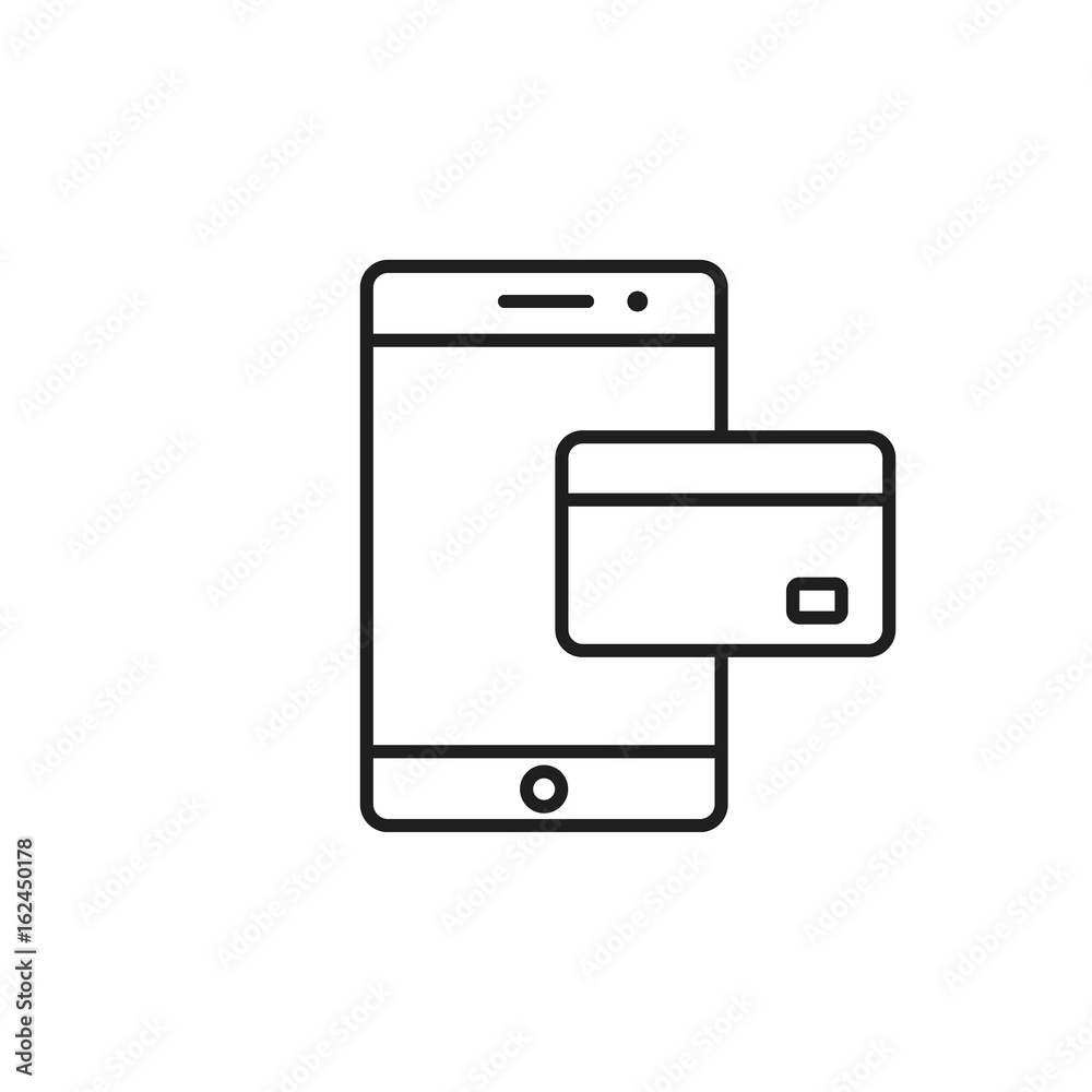 Mobile banking outline icon, Vector isolated line symbol Mobile banking outline icon, Vector isolated line symbol