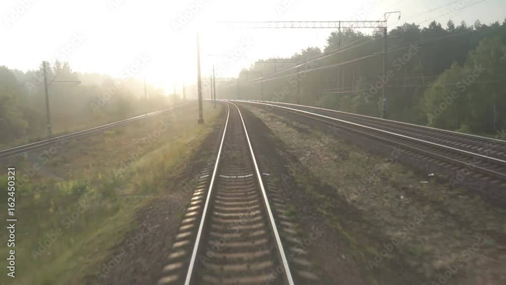 Railway for the Train A train passing through urban areas, moving railroad tracks Railway for the Train A train passing through urban areas, moving railroad tracks
