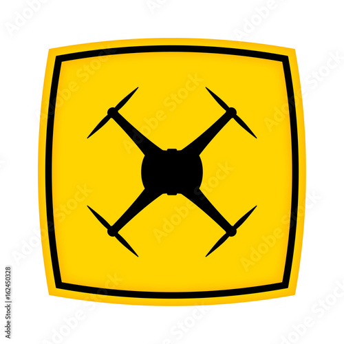 gelbes Schild - Icon - Drohne