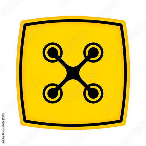 gelbes Schild - Icon - Quadrocopter