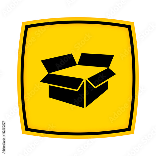 gelbes Schild - Icon - Karton